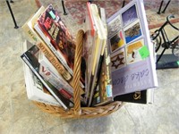 BASKET LOADED WITH 20 PLUS BOOKS