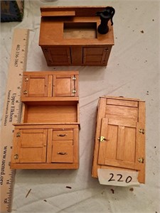 wooden doll kitchen furniture set
