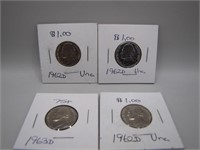 Lot of 4 Nice Jefferson Nickels -3 1962 & 1 1963