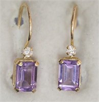 10kt Amethyst Earrings