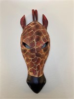 Wooden Giraffe Decor Mask