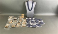 Blue beaded and Silver Tone Jewelry Sets