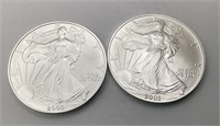 (2) 2003 Silver Eagles