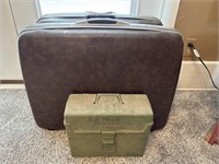 (2) Vintage Samsonite Suitcases and Plastic File