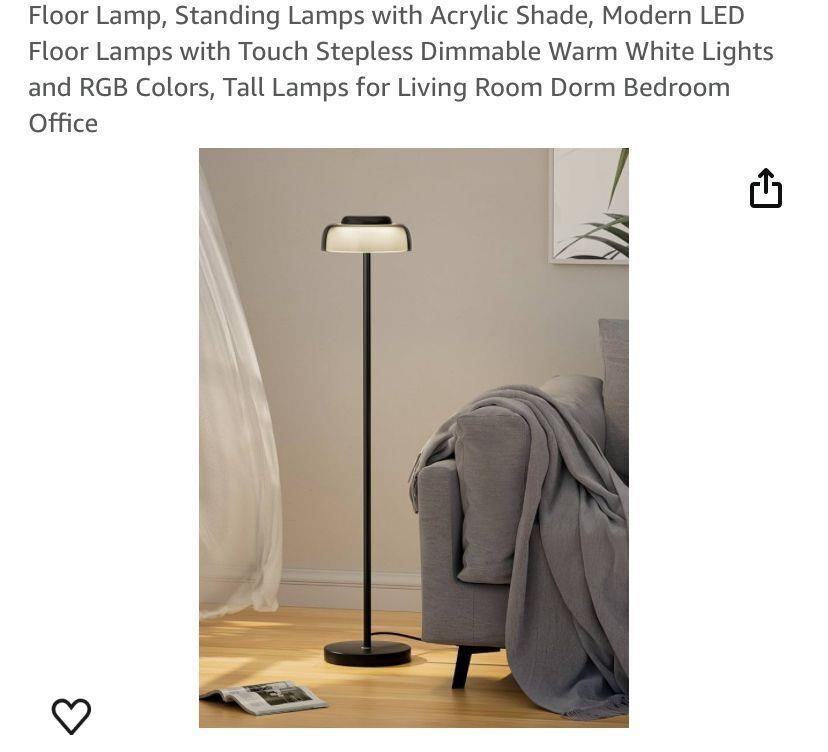 Floor Lamp, Standing Lamps with Acrylic Shade