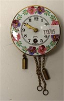 Vintage miniature German enamel clock