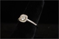 14kt White Gold One ctw diamond engagement ring
