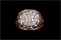 White & yellow gold Diamond filigree ring