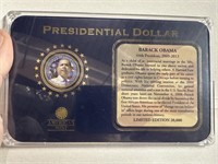 COLORIZED OBAMA DOLLAR COIN AMERICAN MINT