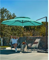 JEAREY 13 ft Turquoise Offset Patio Umbrella