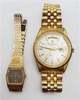 (L) Goldtone Wrist Watches - Timex and Jules