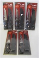 (5) ATC Hunting knives with sheaths.  All are new
