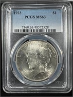 1923 Silver Peace Dollar MS63 PCGS
