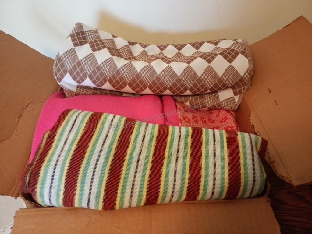Box of Vintage Fabric Pieces