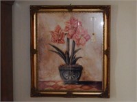 Lot #106 Pair of floral still life prints in