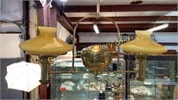 Impressive Victorian Double Oil lamp Hanging Light