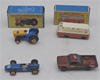 (JL) 4 Matchbox cars, 2 with boxes