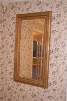 Beveled Glass Wood Framed Mirror
