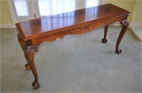 Carved Queen Anne Leg Sofa/Hall Table