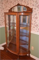 Large Claw Foot Curved Glass China Cabinet