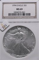 1994 NGC MS69 SILVER EAGLE