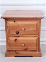 PINE SIDE TABLE WITH 2 DRAWERS