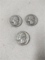 1934 , 40 & 42 silver quarters