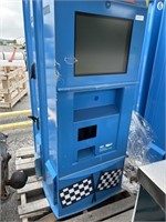 Blue Ticket Kiosk Machine.