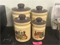 Four Piece Vintage Kitchen Cannister Set