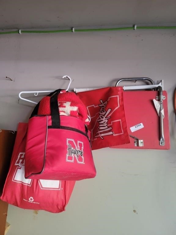 Nebraska Husker Items Incl Cooler Bag, 2 Blankets,