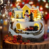 Christmas Village Figurines Musical Snow Globe Chr