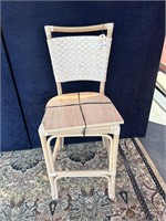 Woven Back Bamboo Bar Height Side Chair Unfinished