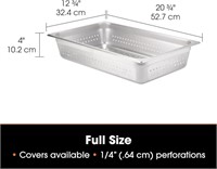 WINCO Commercial Stainless Steel Steam Table Pan,