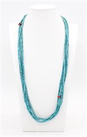 Native Santa Domingo Turquoise 6 Strand Necklace