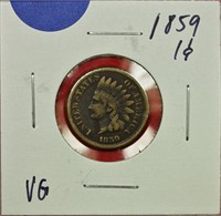 1859 Indian Cent VG