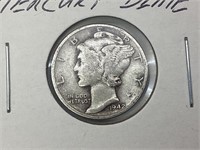 1942 US Silver Mercury Dime