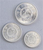 3 Chinese People's Republic 1, 2 & 5 Cents Coins