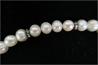 Freshwater pearl and crystal bead necklace