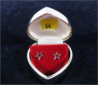 Sterling silver star shaped earrings