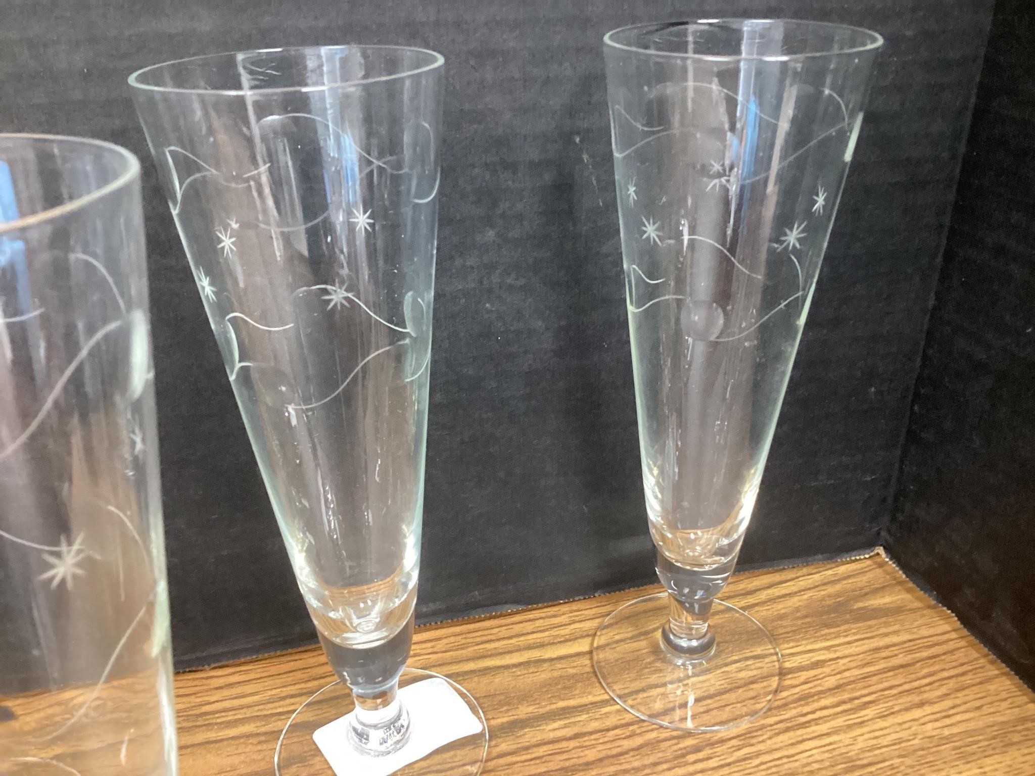 6- VINTAGE STARBURST GLASSES