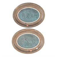 Pair of copper relief plaques
