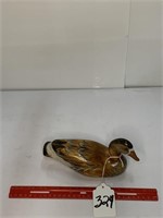 Carved Wooden Duck 8" Long by Shirley Paul