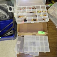 ASST. MEPPS SPINNERS, SWIVELS & TACKLE BOXES