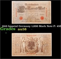 1910 Impeial Germany 1,000 Mark Note P: 45B Grades