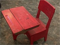 Old painted wood child's desk w/lift top