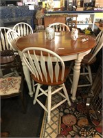 High Top Dining Room Table with 6 Bar Stools