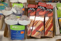 Water filter bottles and hot dog slicers