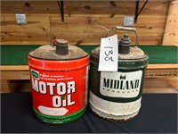 Midland & Farm-Oyl 5 Gallon Oil Cans