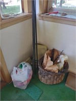 Curtain rods, Bag of Ribbon, Basket, Misc