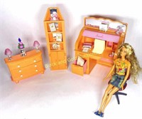 VTG Mattel Barbie Orange Home Office Set